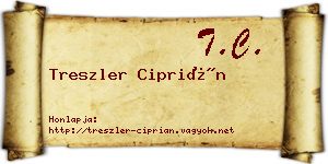 Treszler Ciprián névjegykártya
